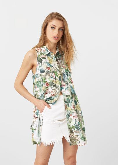 Mango Mango Printed Shirt Dress