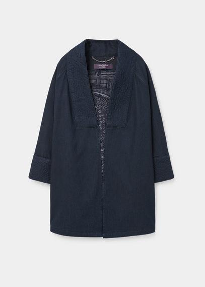 Violeta By Mango Embroidered Denim Jacket