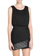 Mango Pleated Chiffon Flowy Top