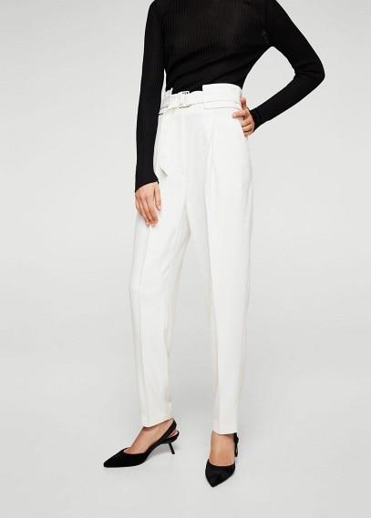 Mango Mango Belt Wool Trousers