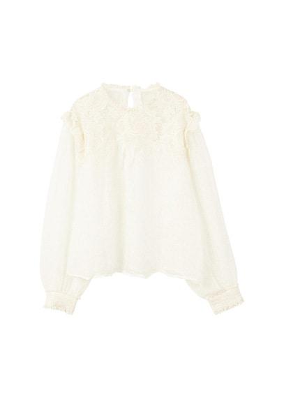 Mango Mango Embroidered Linen-blend Blouse