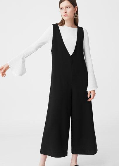 Mango Mango Flowy Crepe Jumpsuit