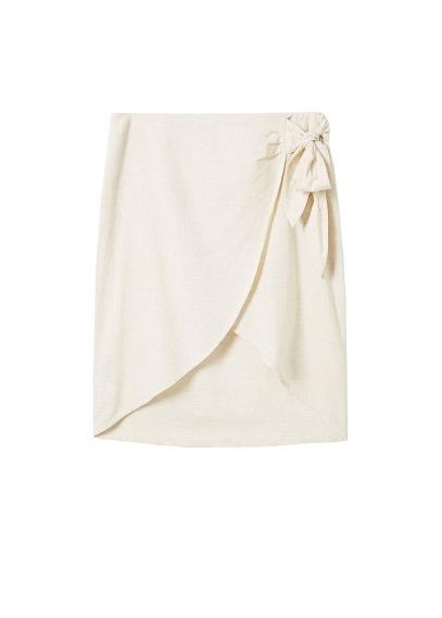 Violeta By Mango Violeta By Mango Linen-blend Wrap Skirt