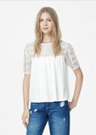 Mango Mango Guipure Panel T Shirt