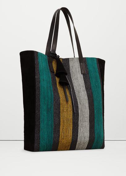 Mango Mango Striped Leather-blend Bag