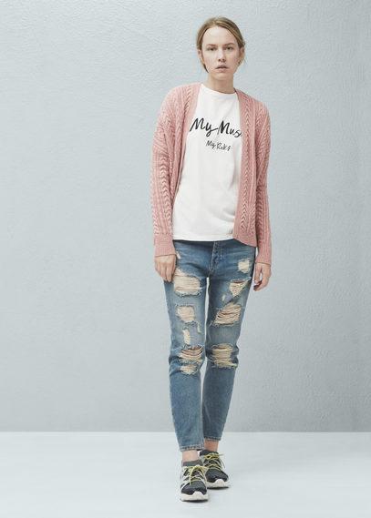 Mango Textured Cotton Cardigan.