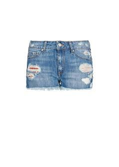 Mango Ripped Dark Wash Denim Shorts