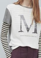 Mango Printed Logo T Shirt