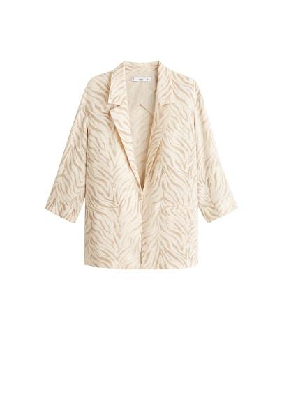 Mango Mango Animal Print Suit Blazer