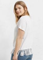 Violeta By Mango Violeta By Mango Fringed Cotton T Shirt