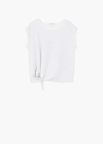 Mango Mango Textured Knot T Shirt