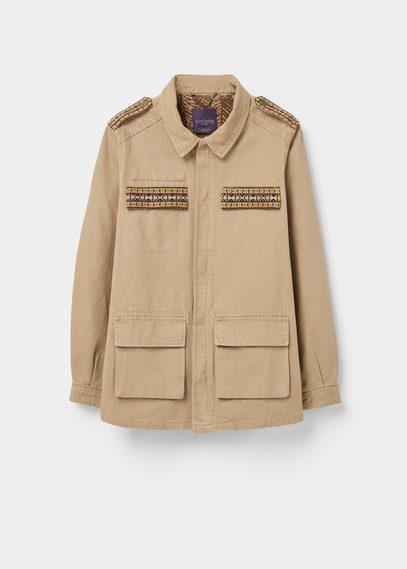 Violeta By Mango Violeta By Mango Embroidered Cotton Trench