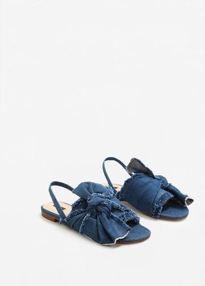 Mango Mango Bow Denim Sandal