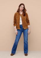 Violeta By Mango Violeta By Mango Zipped Suede Jacket