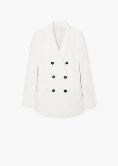 Mango Mango Double-breasted Cotton Blazer