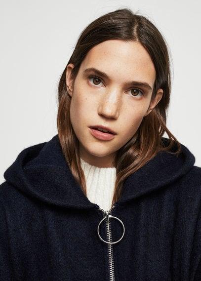 Mango Mango Hood Mohair Coat