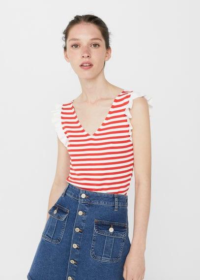Mango Mango Striped Knit Top