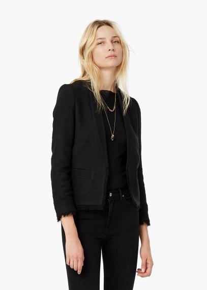 Mango Mango Textured Cotton Blazer