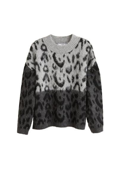 Mango Mango Leopard Texture Sweater