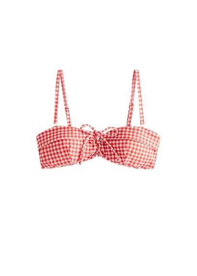Mango Mango Check Bikini Top