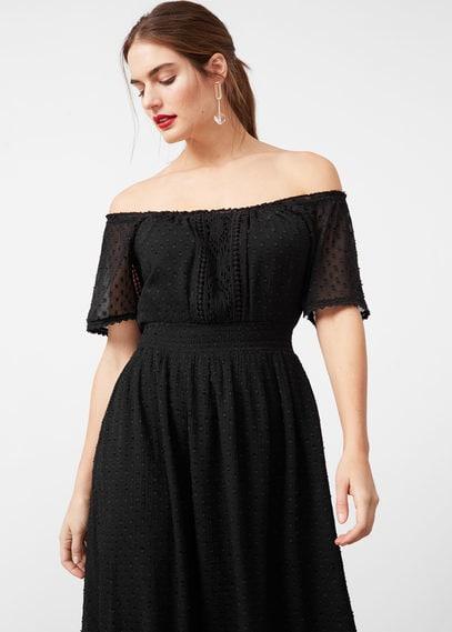 Violeta By Mango Violeta By Mango Plumeti Long Dress