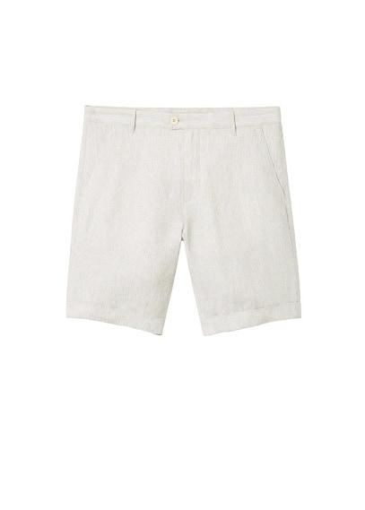 Mango Man Mango Man Striped Linen-blend Bermuda Shorts