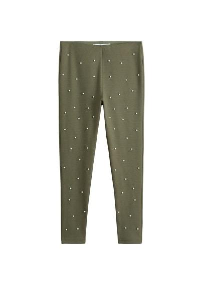 Mango Mango Pearl Detail Leggings