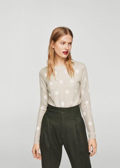 Mango Mango Polka-dot Metallic Sweater