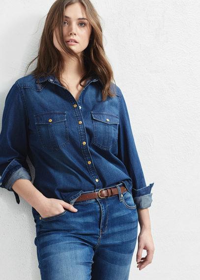 Violeta By Mango Violeta By Mango Dark Denim Shirt