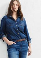 Violeta By Mango Violeta By Mango Dark Denim Shirt
