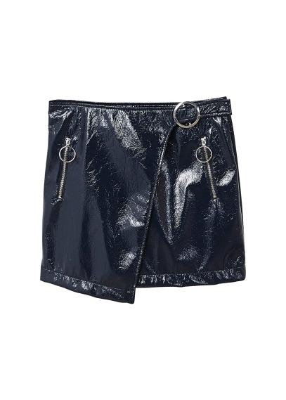 Mango Mango Vinyl Wrap Skirt