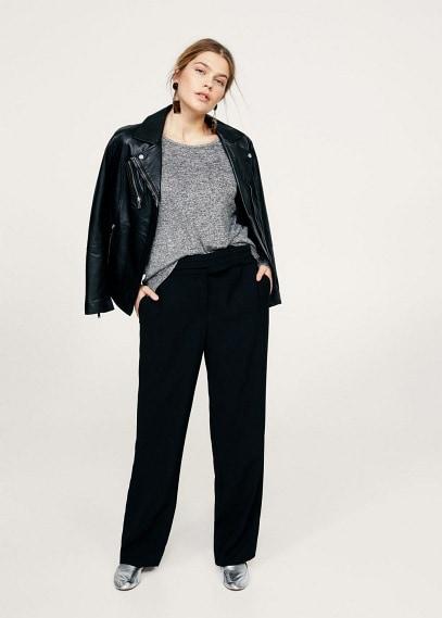 Violeta By Mango Violeta By Mango Back Opening Flecked T-shirt