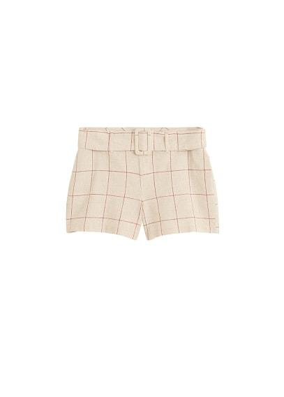 Mango Mango Linen Check Short