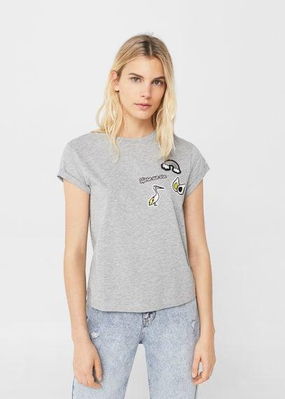 Mango Mango Cotton Patch T-shirt
