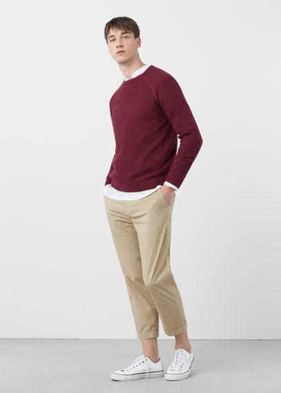Mango Man Mango Man Reverse-knit Cotton Sweater