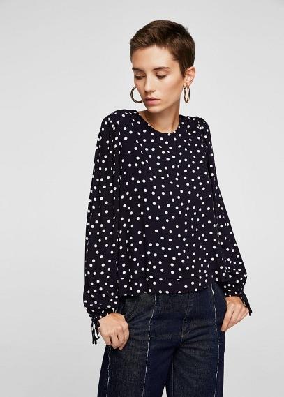Mango Mango Printed Bow Blouse