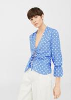 Mango Mango Bow Polka-dot Blouse