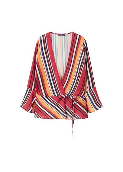 Violeta By Mango Violeta By Mango Striped Wrap Blouse
