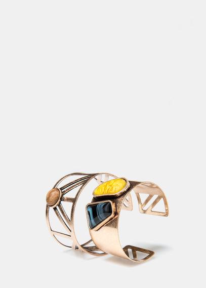 Mango Mango Embossed Metal Cuff