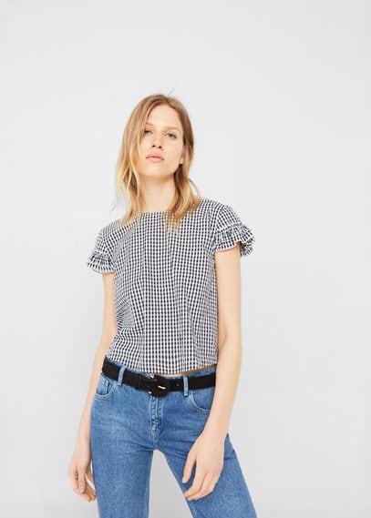 Mango Mango Bow Gingham Blouse