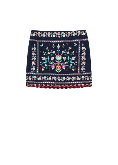 Violeta By Mango Violeta By Mango Floral Embroidery Skirt