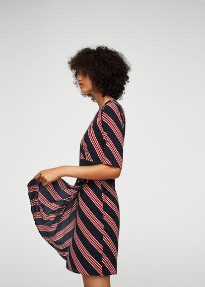 Mango Mango Cut-out Striped Dress