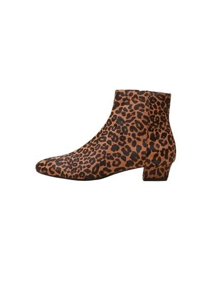 Mango Mango Leopard-print Leather Ankle Boots