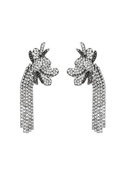 Mango Mango Rhinestone Pendant Earrings