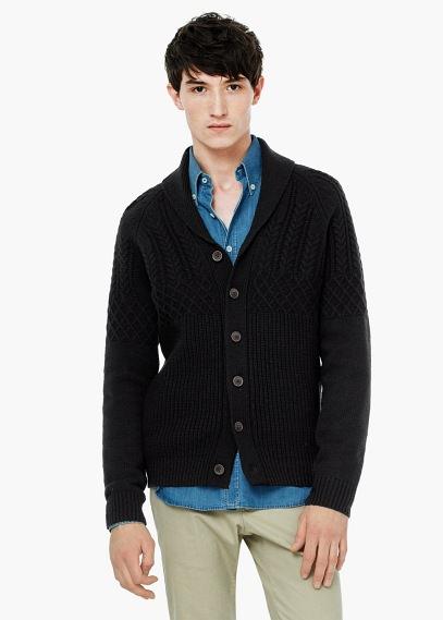Mango Man Mango Man Chunky-knit Wool-blend Cardigan