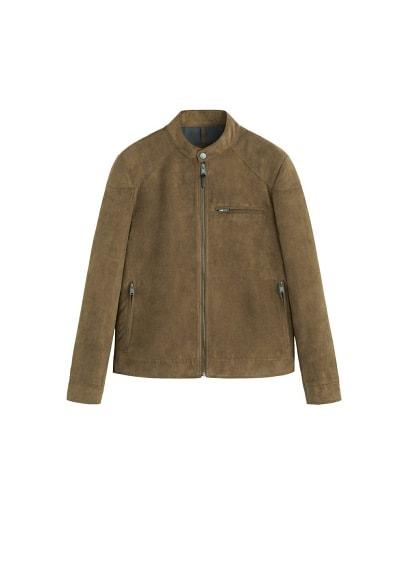 Mango Man Mango Man Faux Suede Biker Jacket