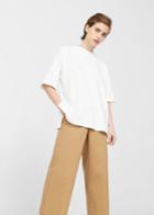 Mango Mango Embroidered Detail Cotton T Shirt