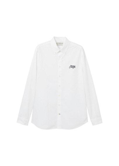 Mango Man Mango Man Slim-fit Embroidered Cotton Shirt
