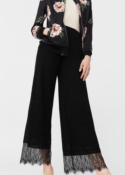 Mango Mango Lace Hem Trousers