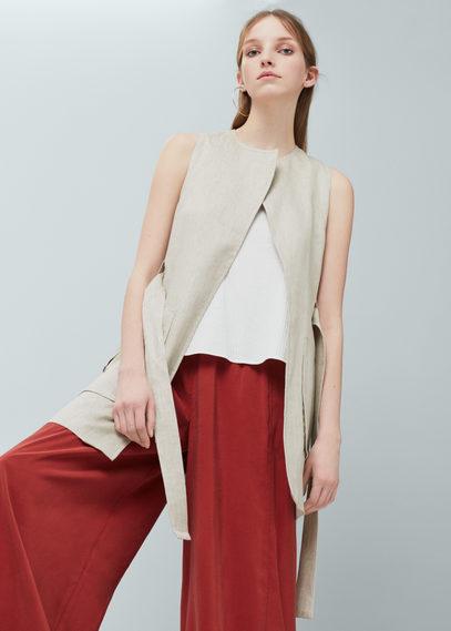 Mango Mango Linen-blend Pocket Vest